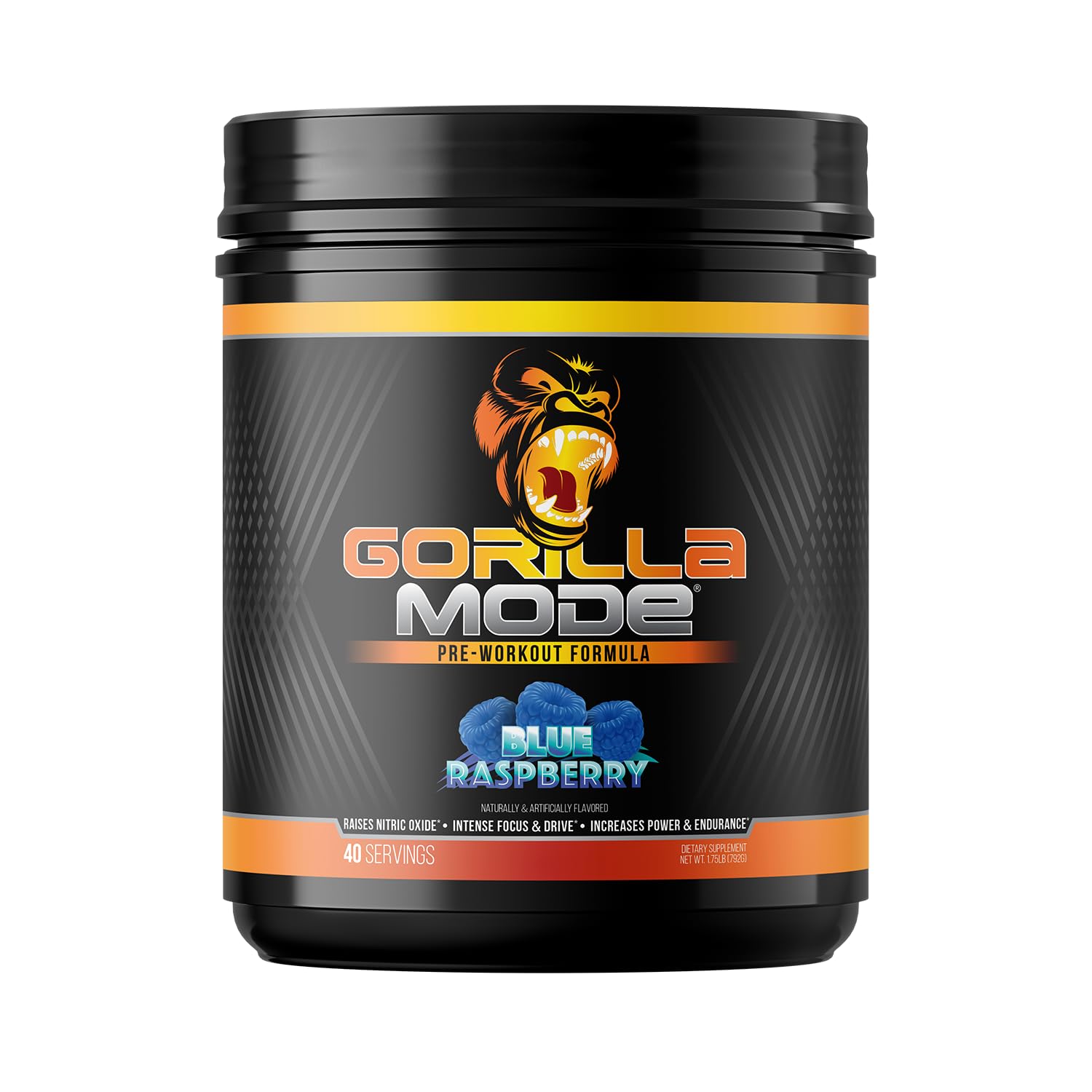 Gorilla Mind Gorilla Mode frente del envase con énfasis en potencia