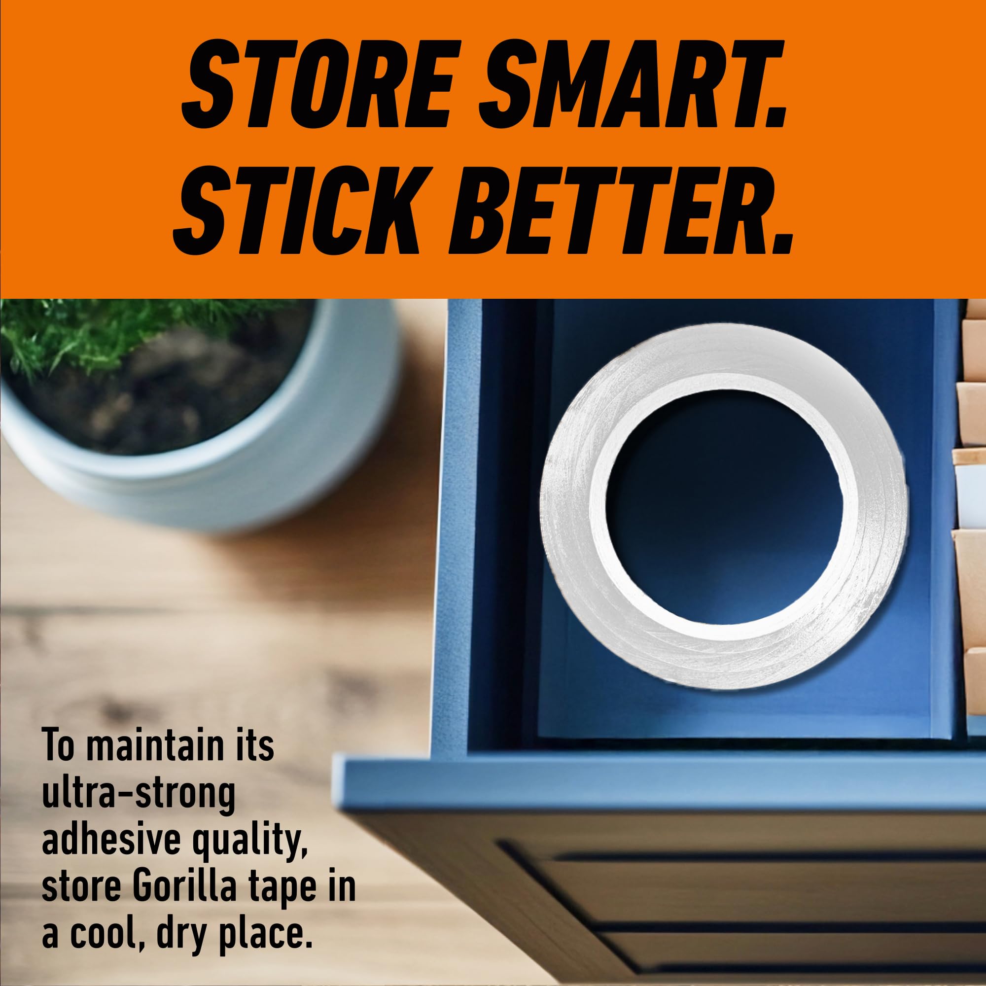 GORILLA tape rollo a escala para comparar ancho 2.88 pulgadas practicidad