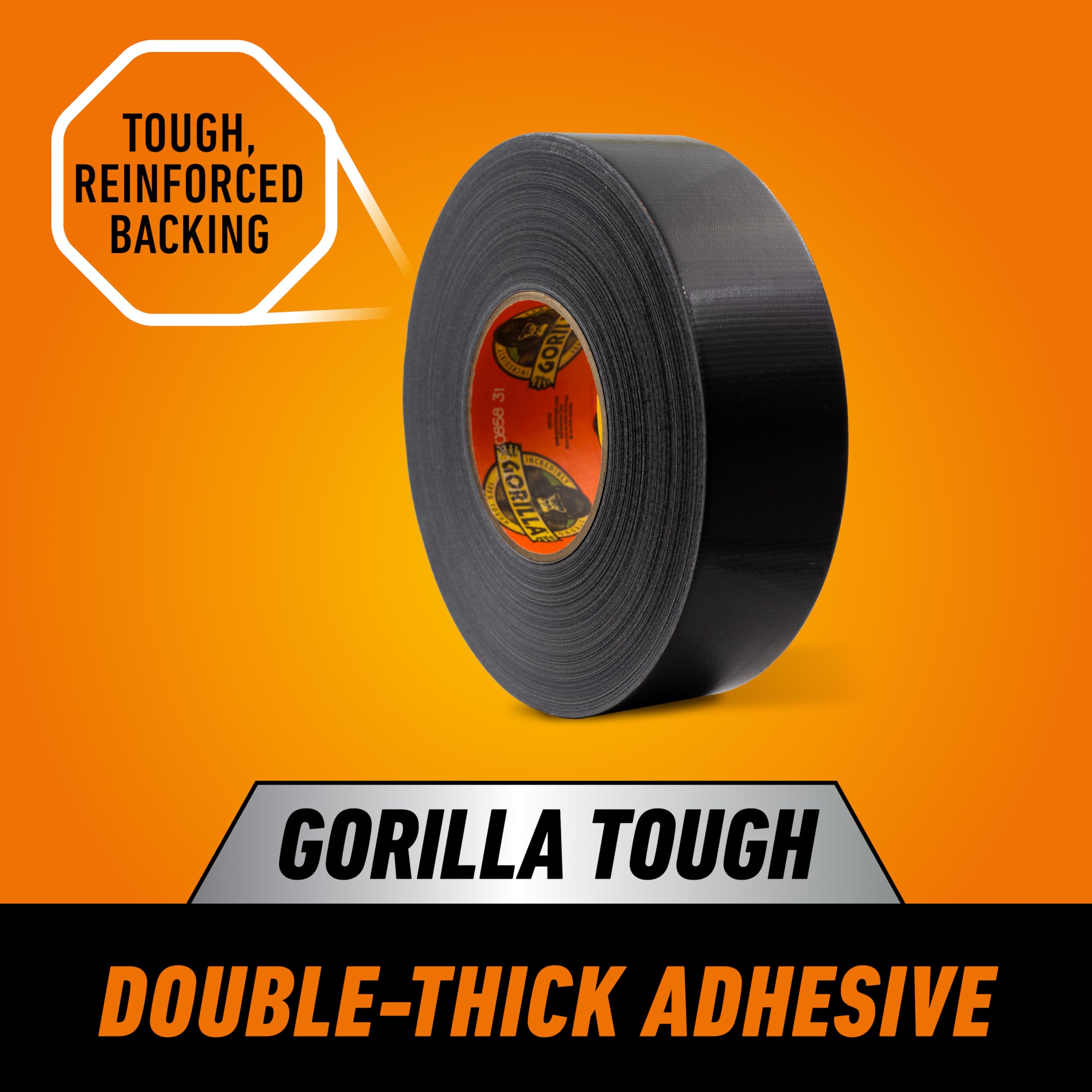 GORILLA primer plano del adhesivo doble para ver textura y poder de agarre