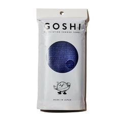 GOSHI empaque frontal azul mostrando la toalla larga y su acabado resistente