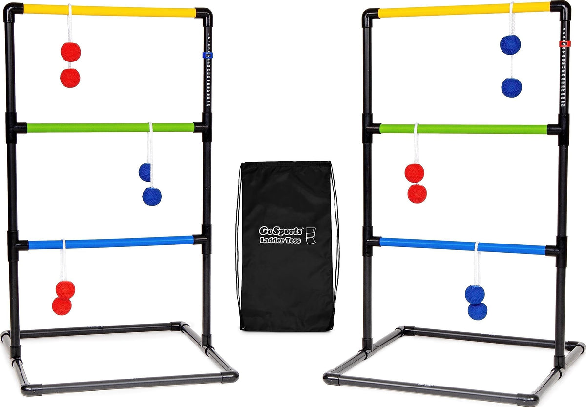GoSports frente del set con caja y componentes, ideal para fiestas