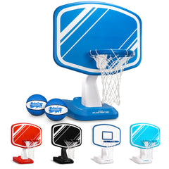 GoSports aro frontal junto a piscina mostrando tablero grande y estabilidad
