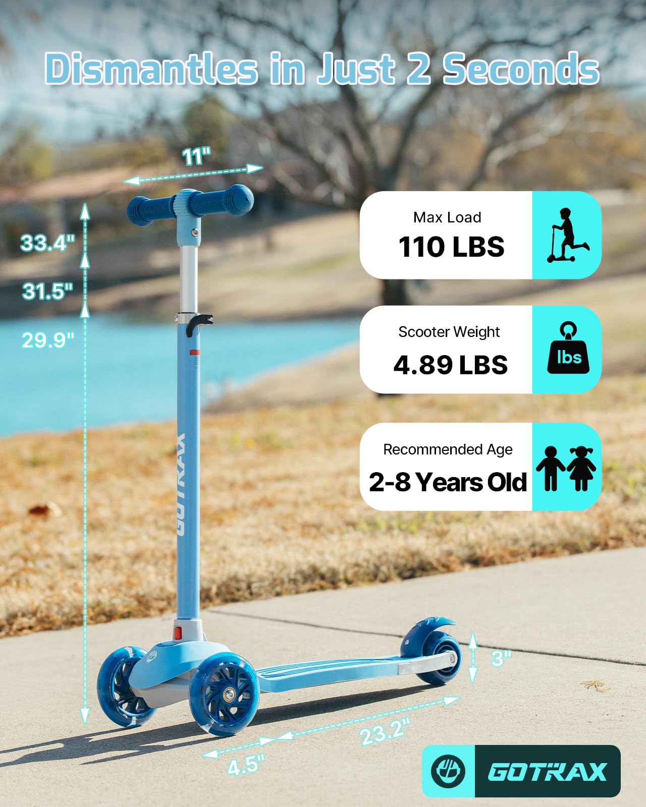 Gotrax KS1 comparativa de tamaño mostrando ligereza