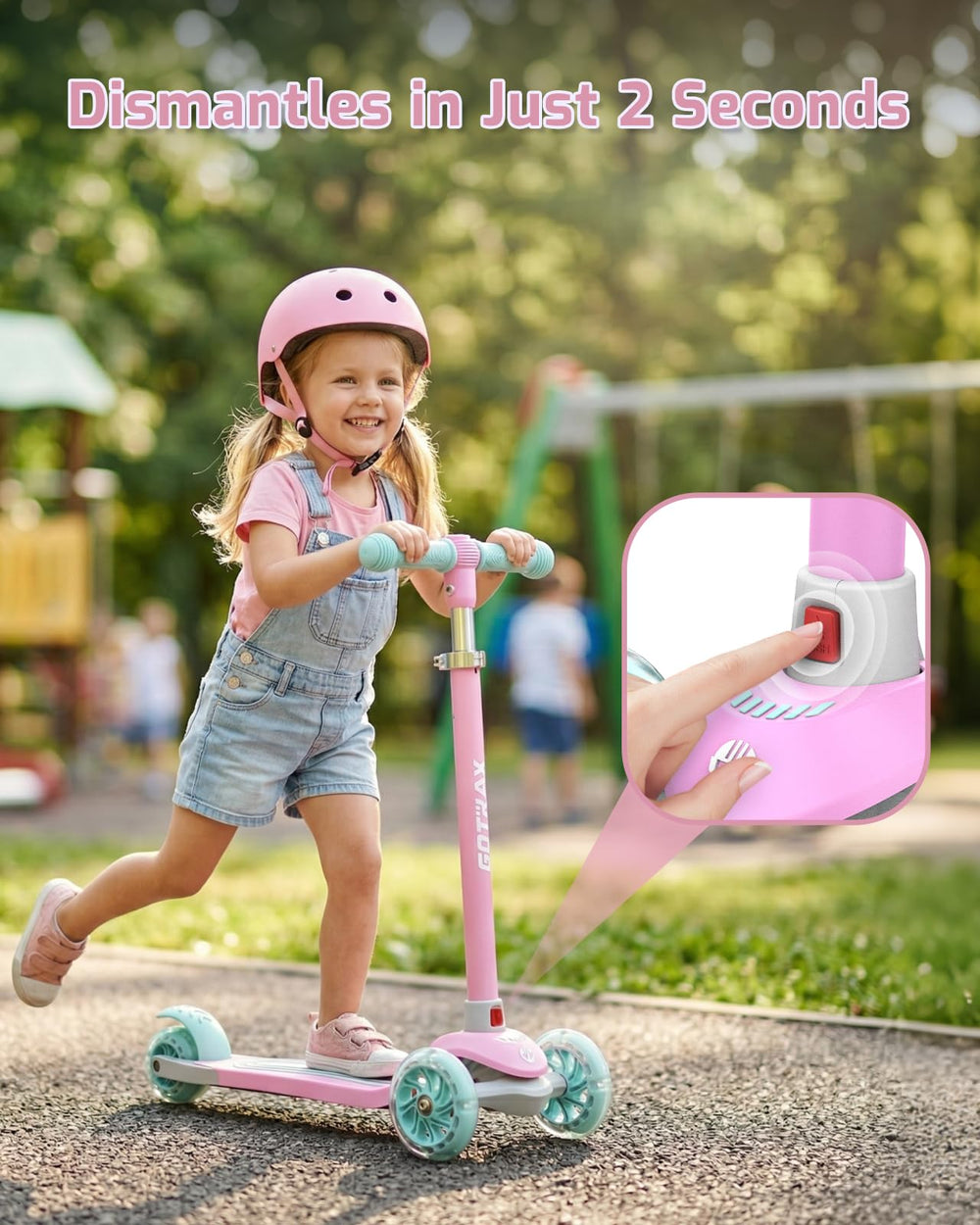 Gotrax KS1 desmontado listo para transportar y guardar
