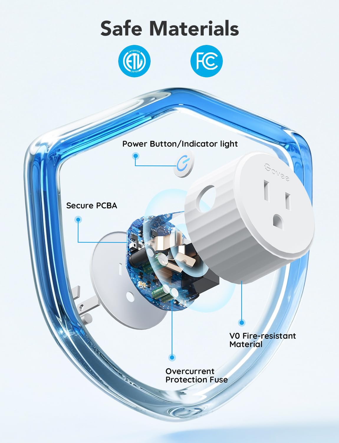 Govee enchufe en uso controlando una lámpara con temporizador activo