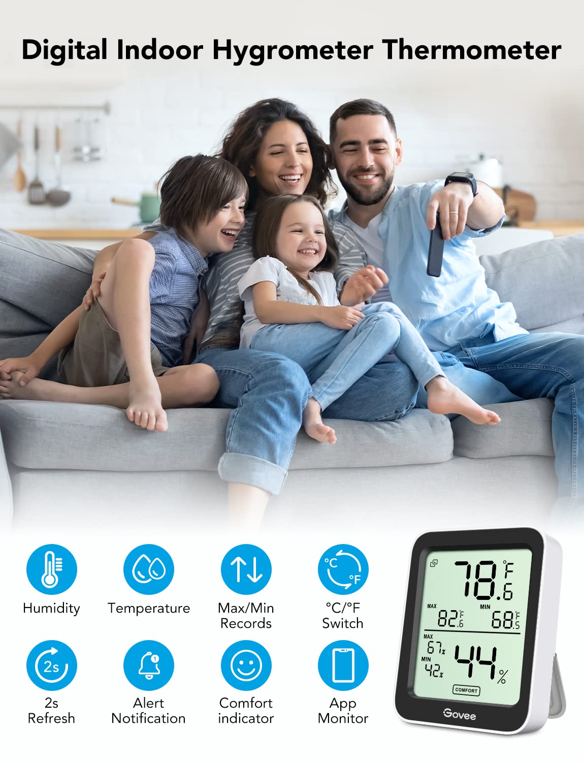 Govee detalle del sensor suizo que garantiza mayor precisión y respuesta rápida