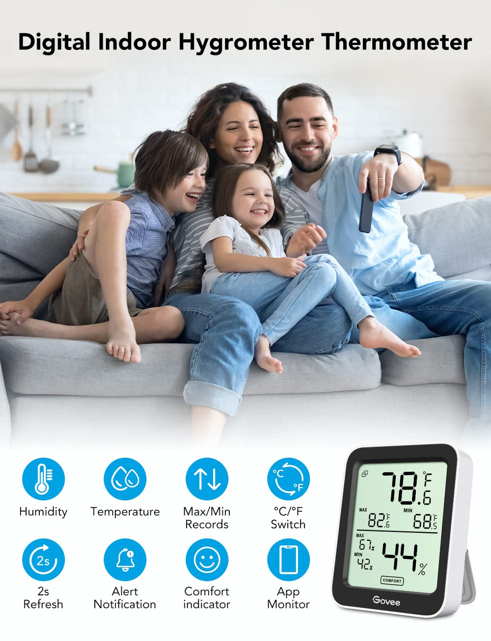 Govee detalle del sensor suizo que garantiza mayor precisión y respuesta rápida