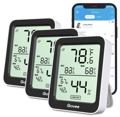 Govee pantalla frontal legible que muestra temperatura y humedad con claridad