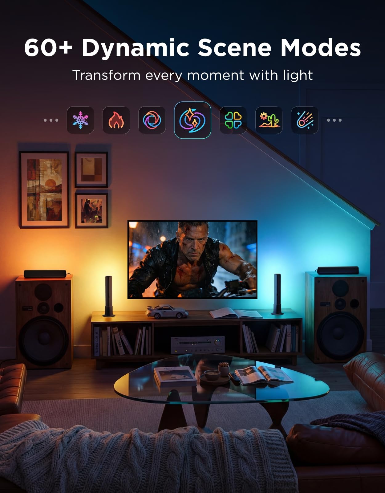 Govee micrófono integrado sincronizando luces con sonido ambiente