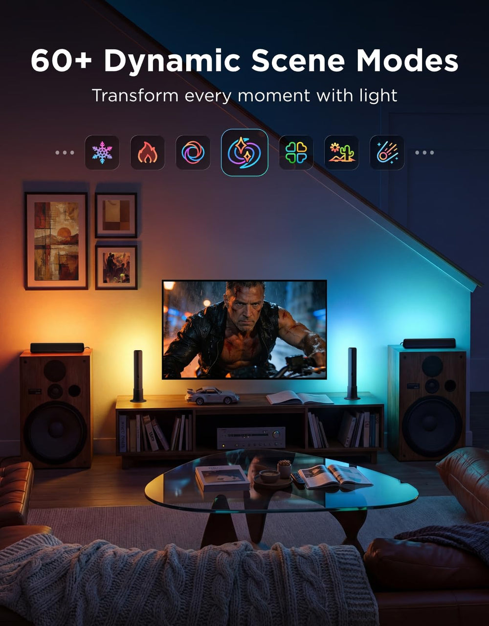 Govee micrófono integrado sincronizando luces con sonido ambiente