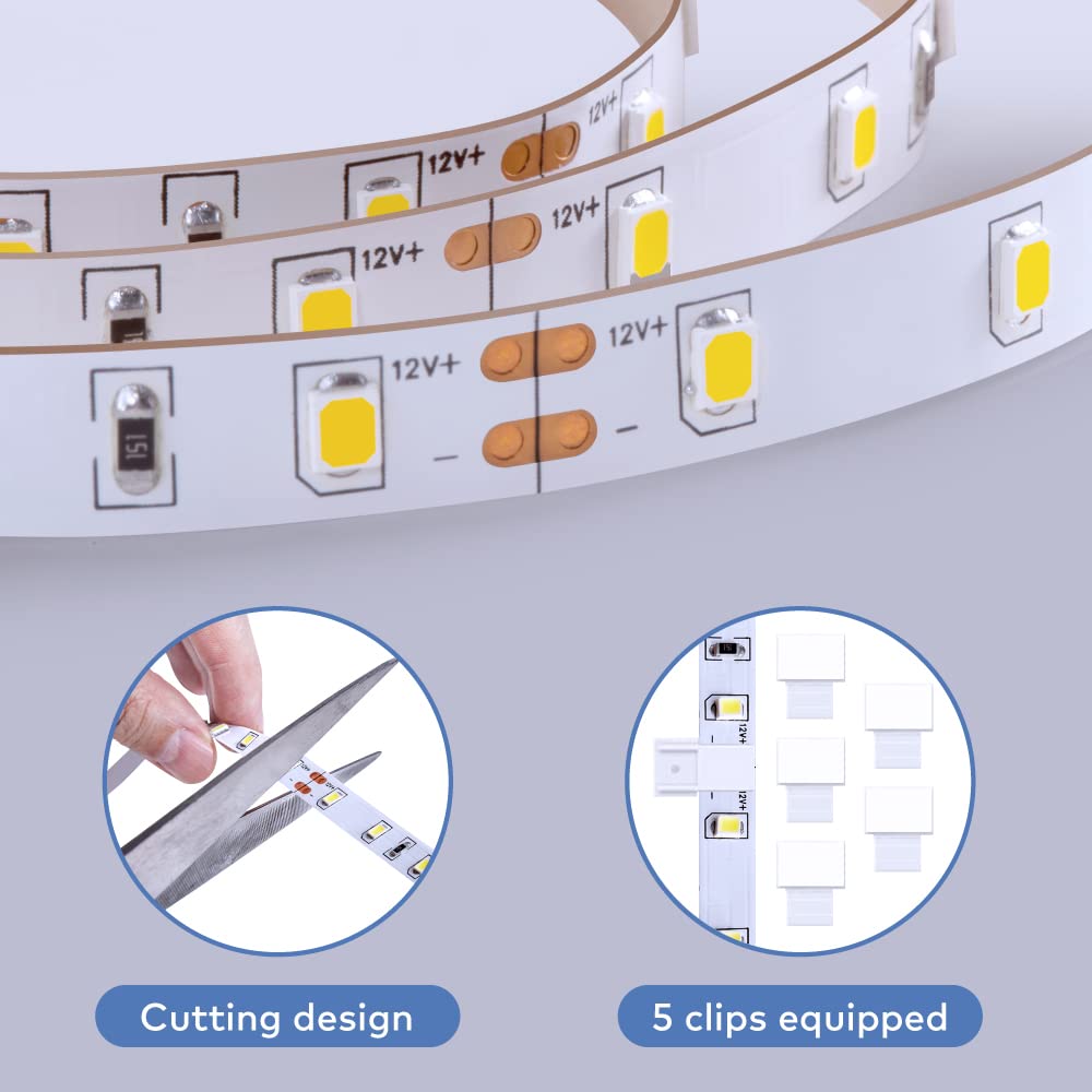 Govee montaje con clips demostrando fijación estable y ordenada en superficies