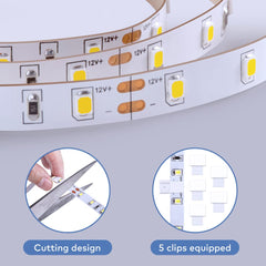 Govee montaje con clips demostrando fijación estable y ordenada en superficies