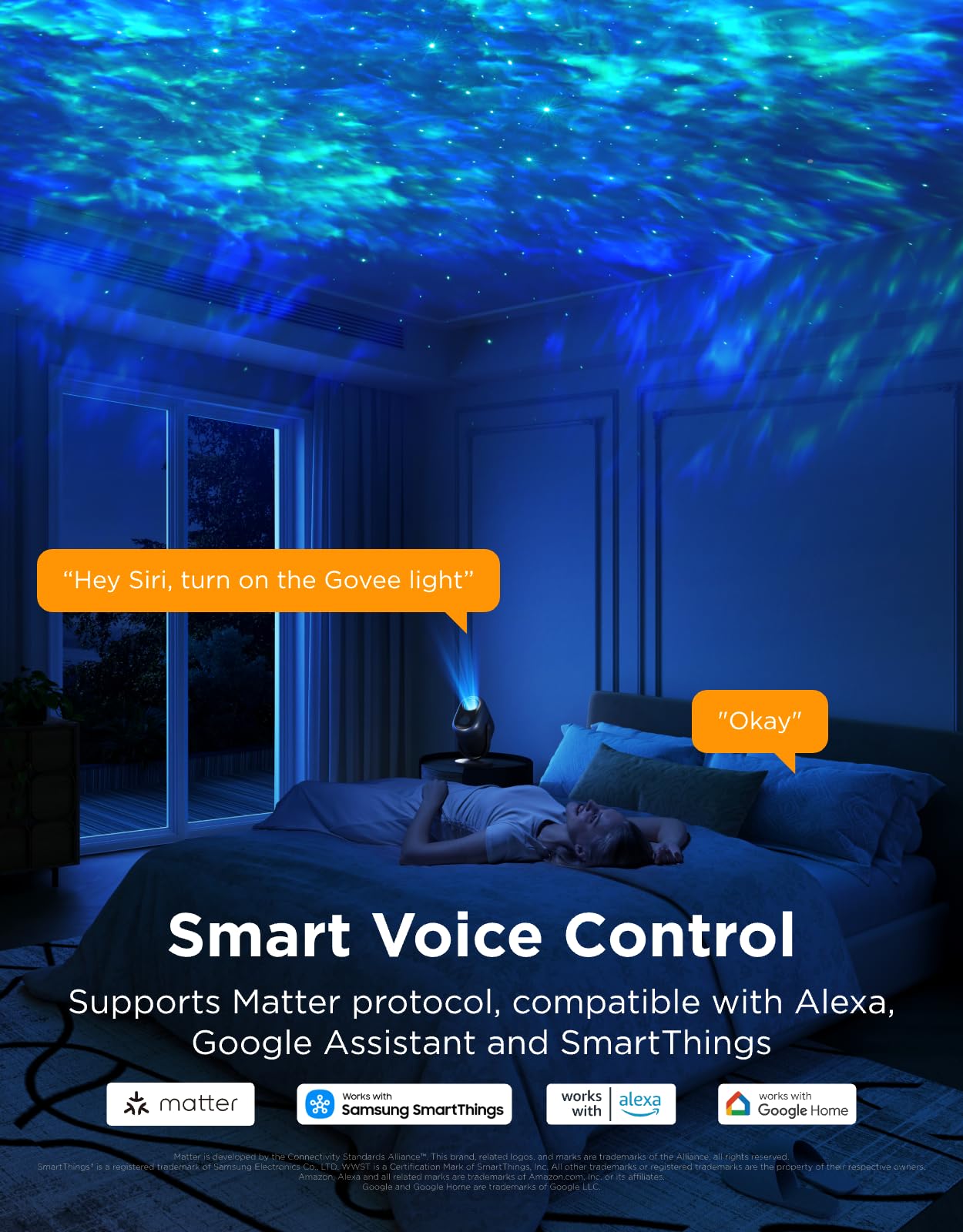 Govee proyector en habitación infantil, luz suave para relajación nocturna