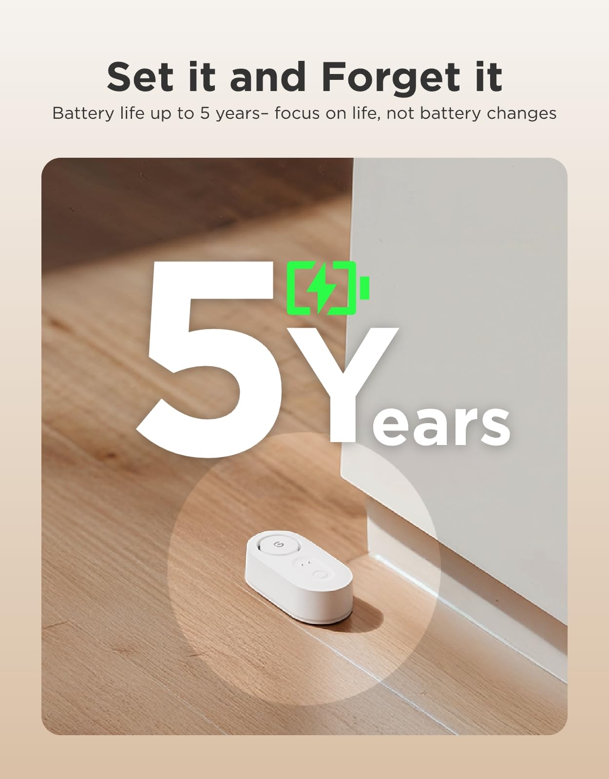 GoveeLife tapa de batería mostrando larga duración de cinco años