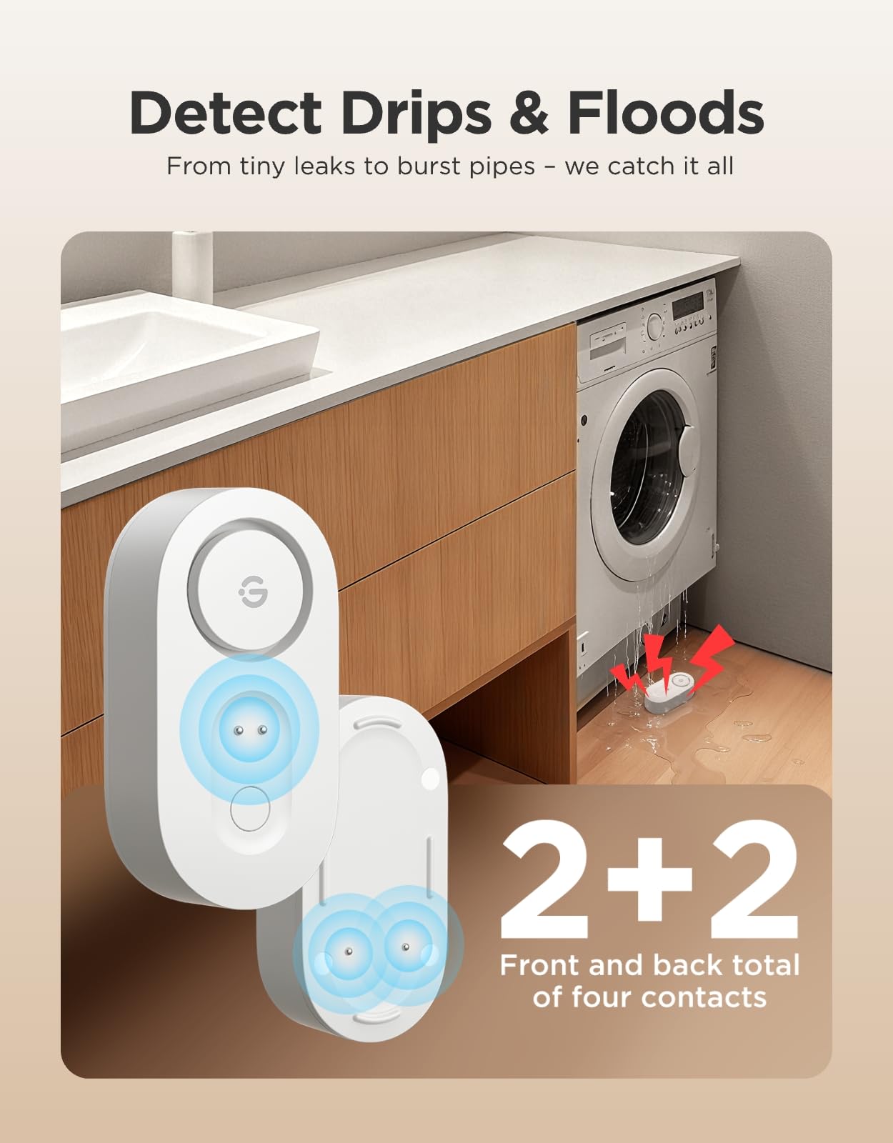 GoveeLife sensor junto a charco demostrando resistencia al agua