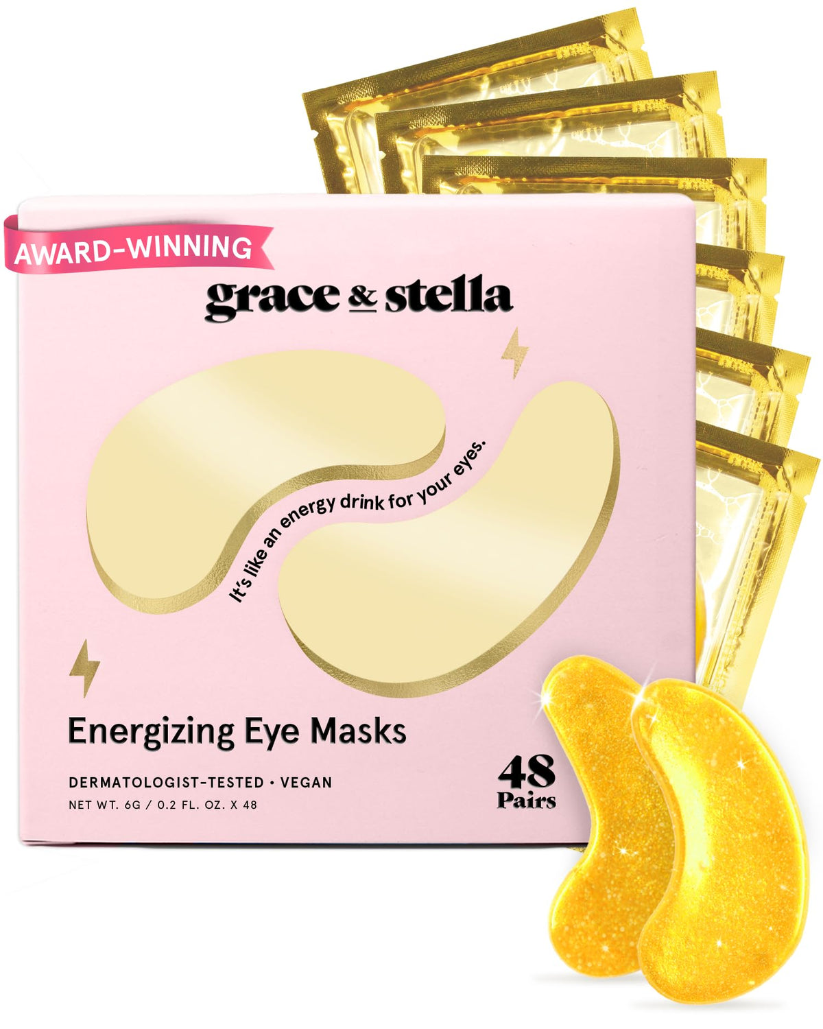 grace & stella envase frontal mostrando 48 pares y diseño atractivo