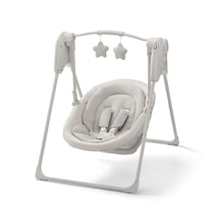 Graco vista frontal del columpio, diseño compacto y elegante beneficio ahorro de espacio