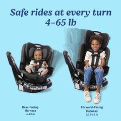 Graco silla girada 360 grados para facilitar entrada y salida rápida