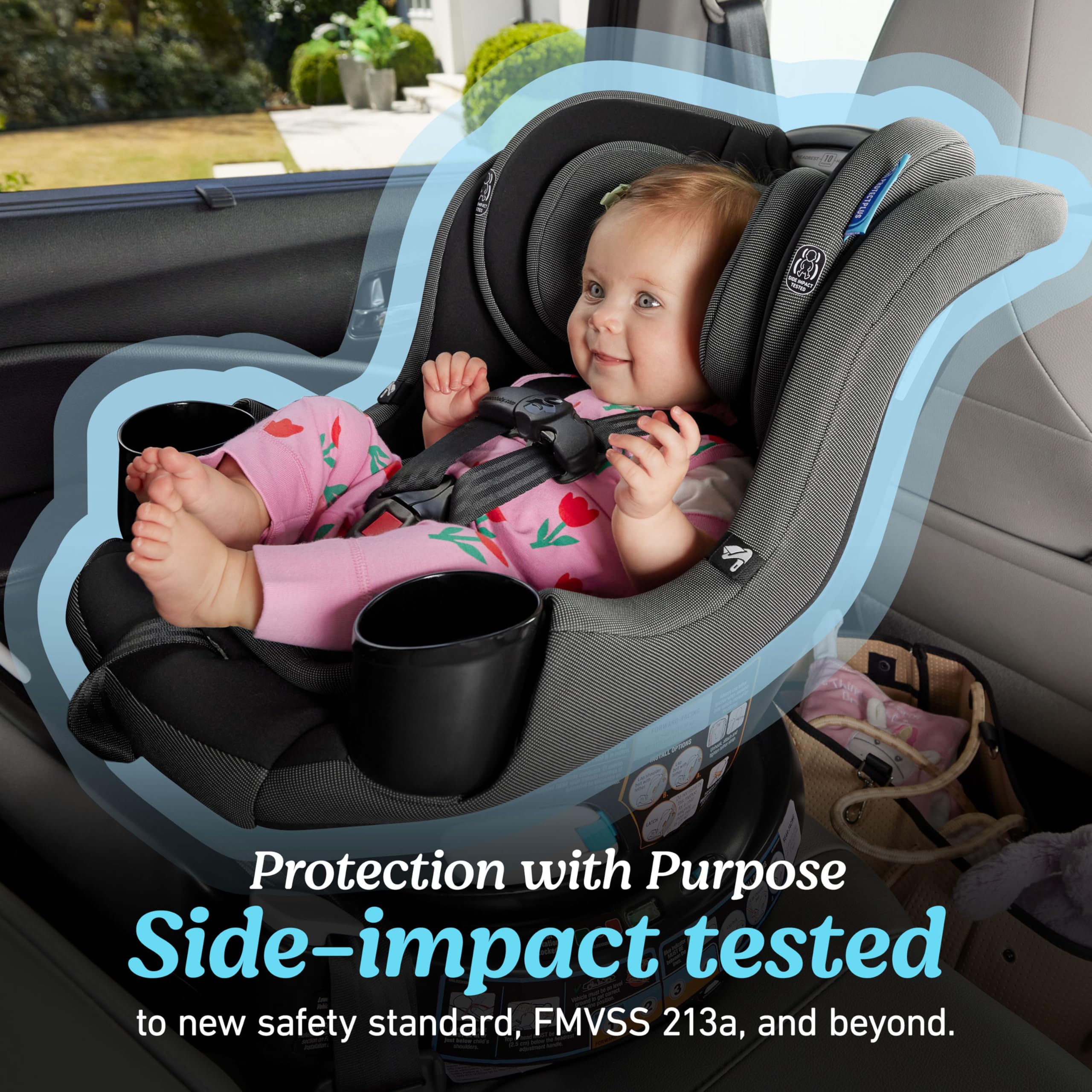 Graco detalle del arnés Simply Safe Adjust que facilita el ajuste