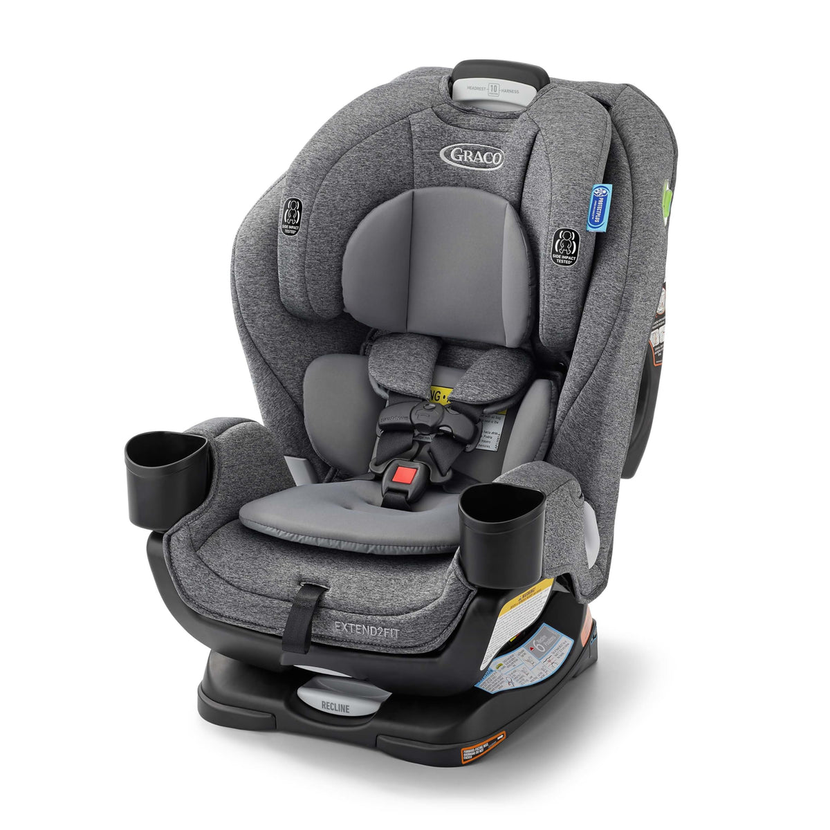 Graco Extend2Fit vista frontal mostrando diseño y protección