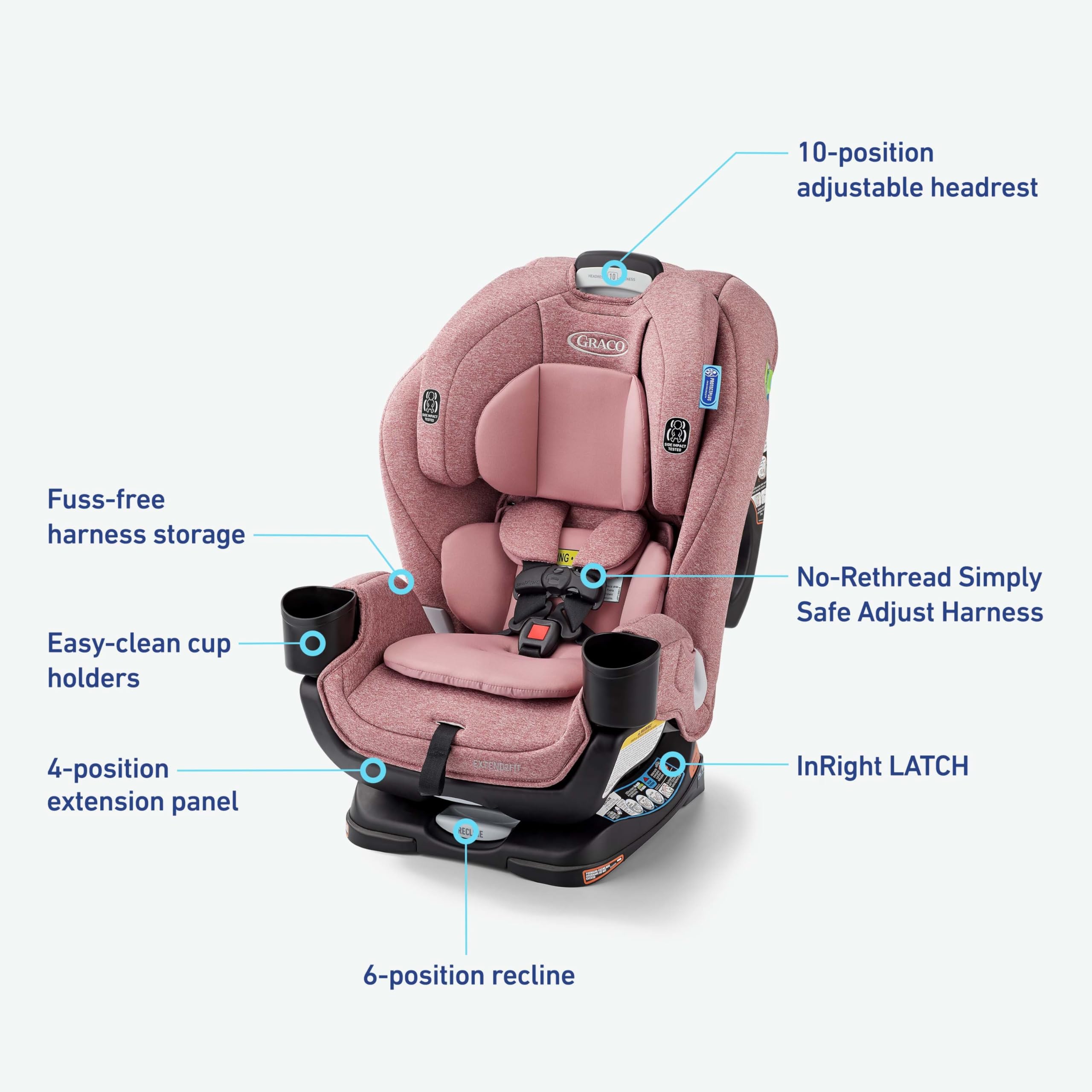 Graco Extend2Fit textura del tapizado acolchado para confort