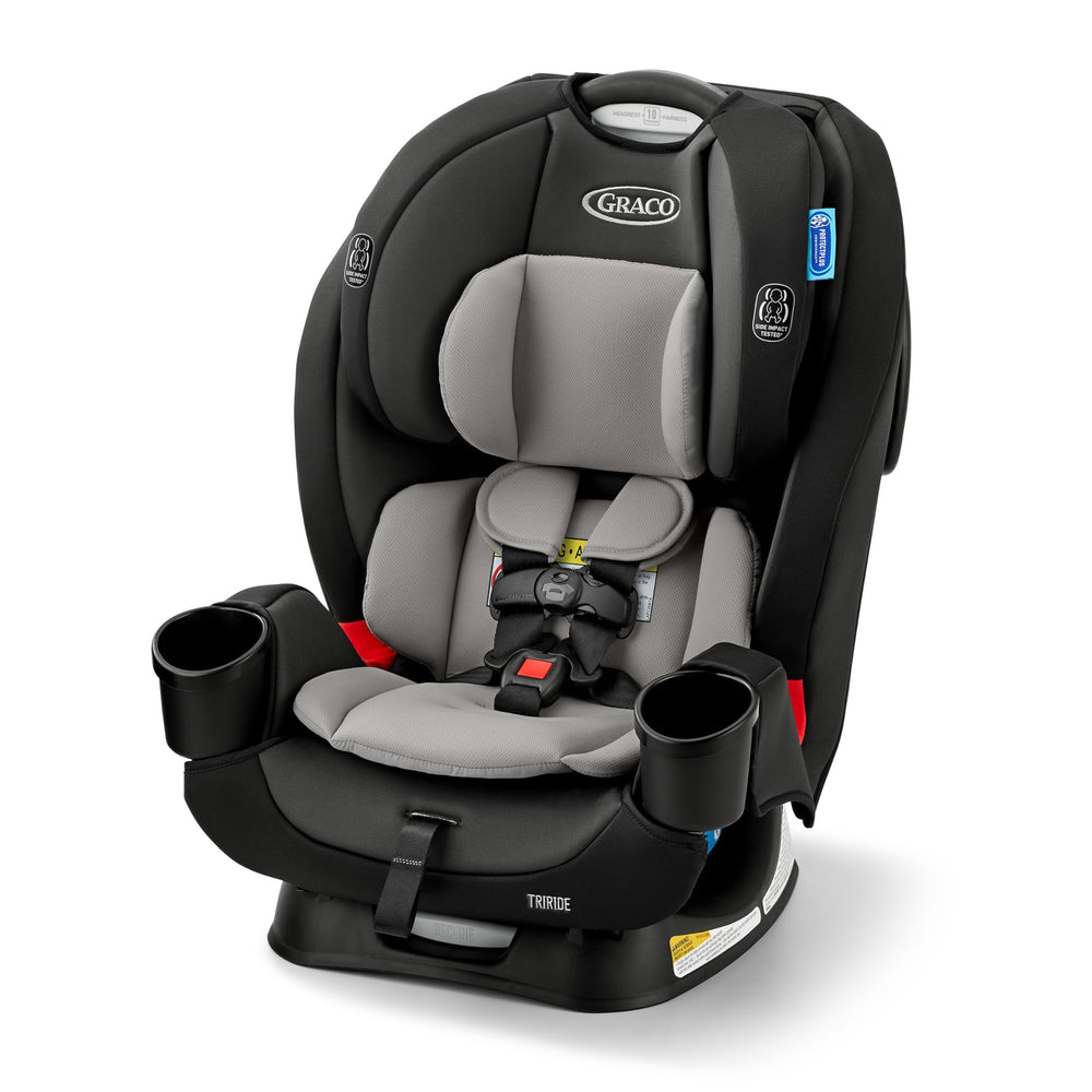 Graco vista frontal del asiento mostrando diseño y ajuste rápido, comodidad inmediata