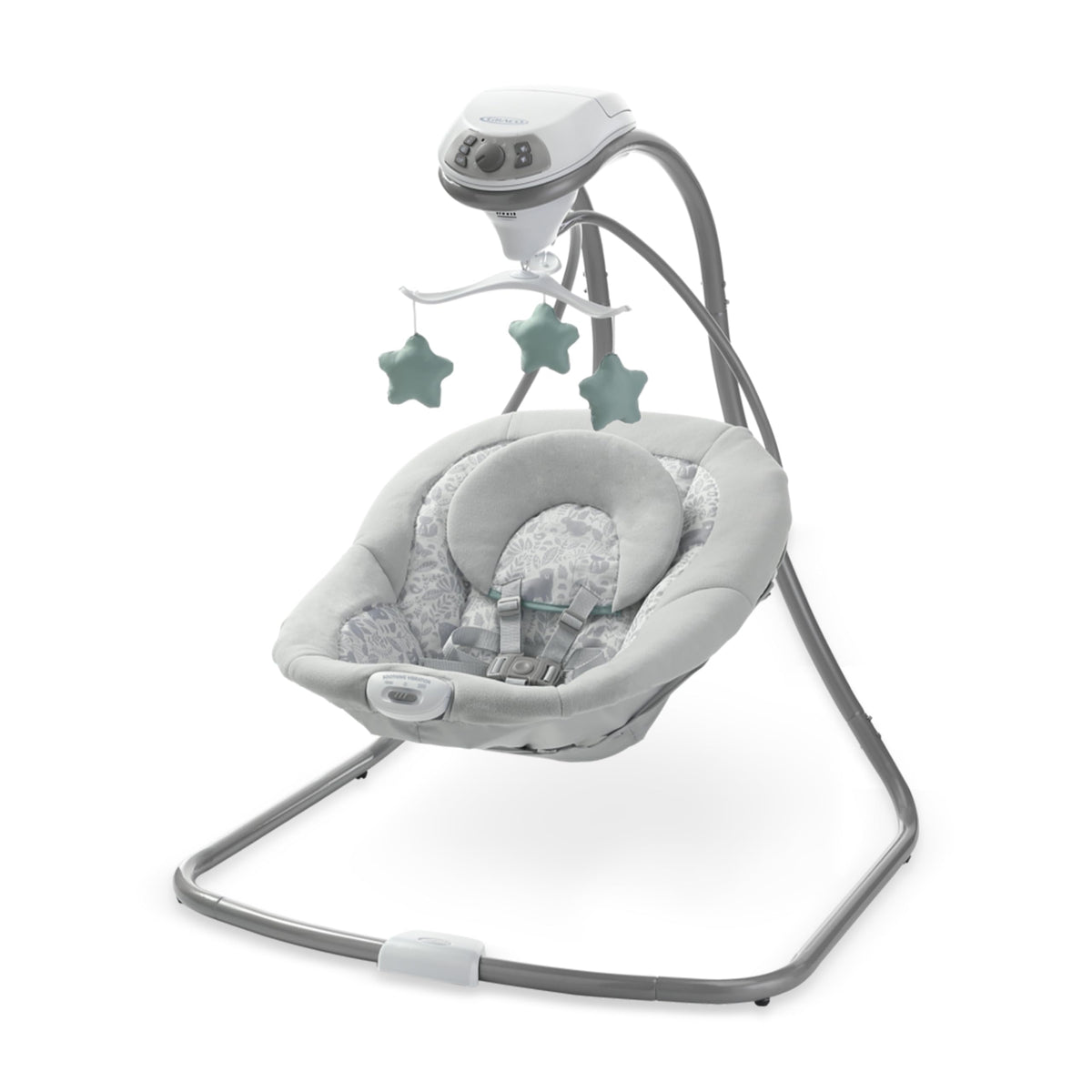 Graco Simple Sway vista frontal mostrando asiento cómodo y balanceo
