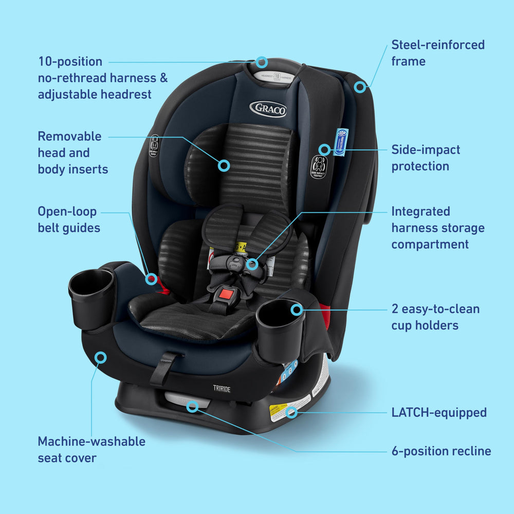 Graco TriRide instalada en vehículo Graco con LATCH para seguridad