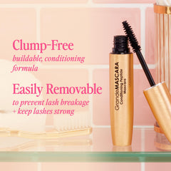 Grande Cosmetics aplicación en ojo realzando longitud y definición de pestañas