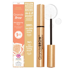 Grande Cosmetics envase frontal de GrandeBROW mostrando diseño y tamaño, aporta confianza
