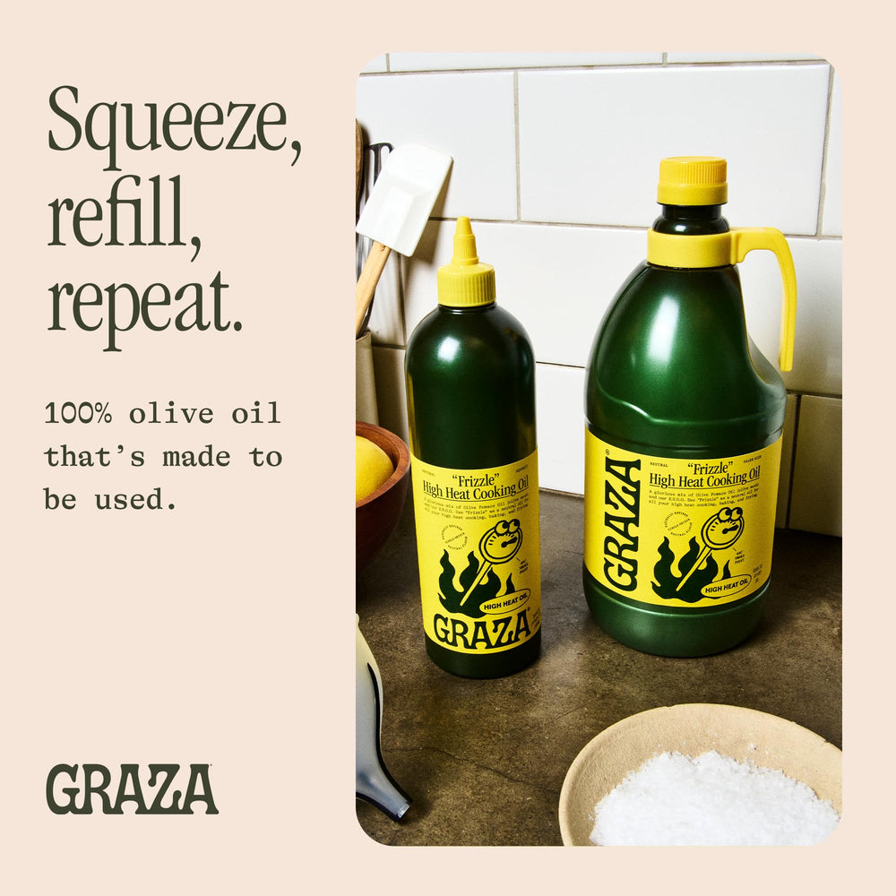 Etiqueta Graza Frizzle con lista de ingredientes, transparencia y origen aceitunas