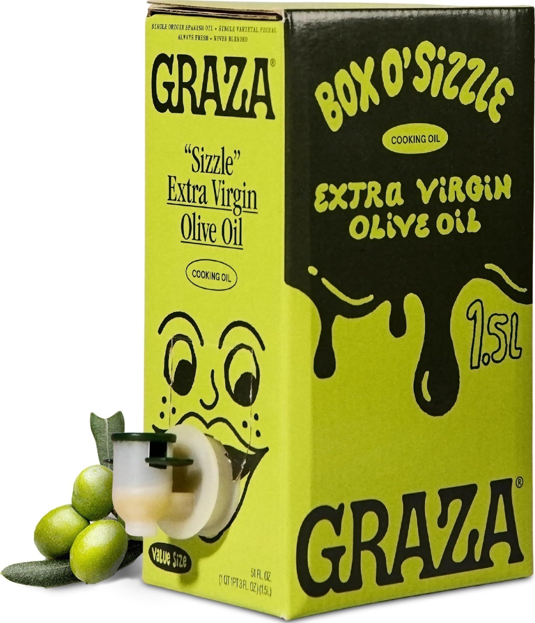 Graza Sizzle frente de la caja mostrando el envase y capacidad 1.5L