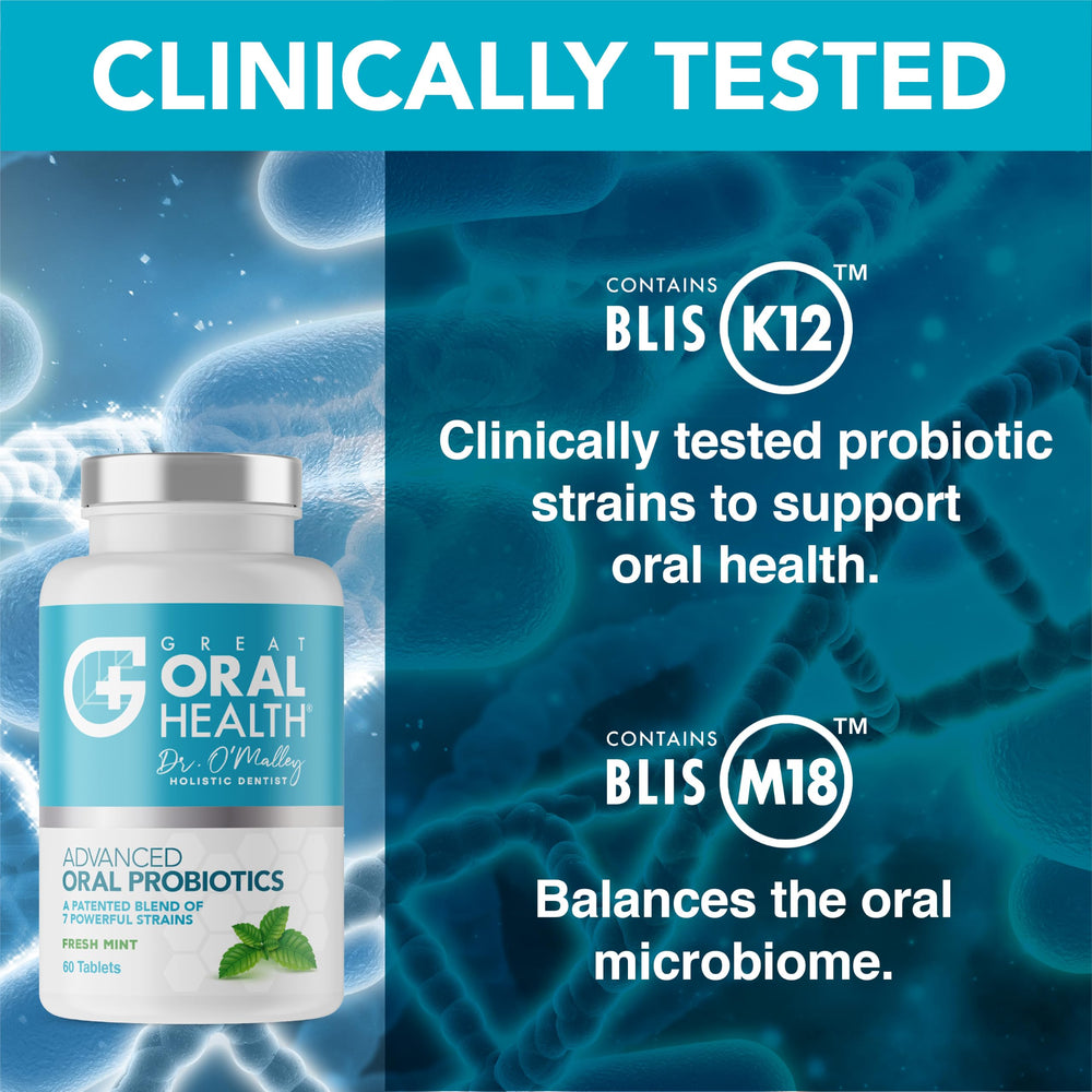 Great Oral Health primer plano de la textura de la tableta que facilita disolución