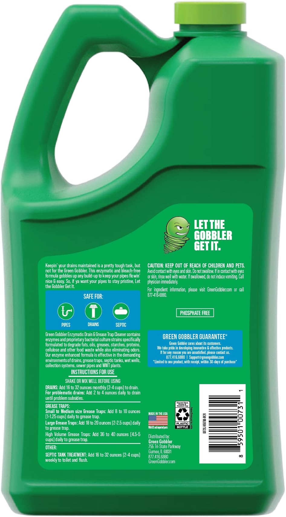 Green Gobbler anti-glug spout close-up preventing spills for safer pouring