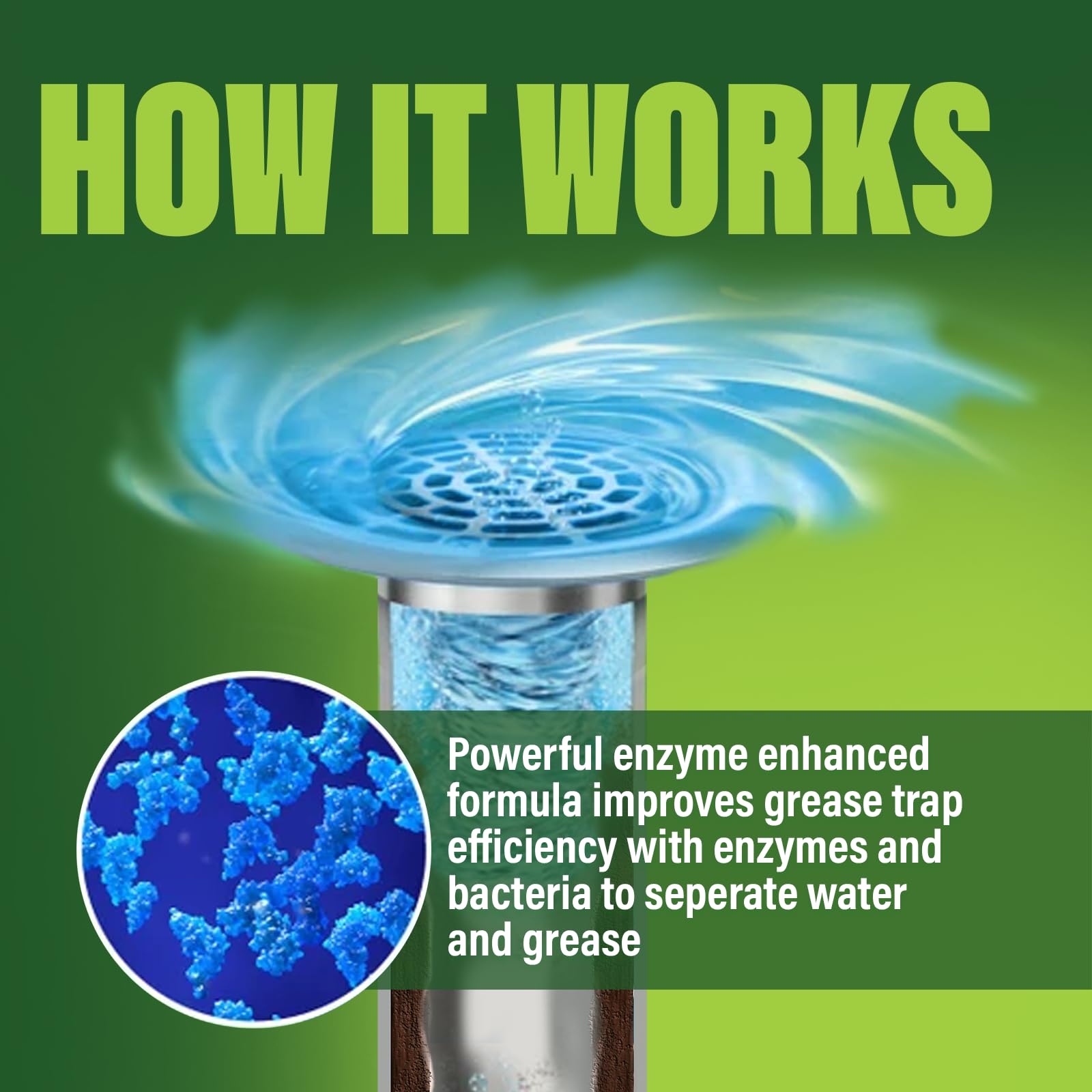 Green Gobbler liquid texture close-up illustrating concentrated enzyme formula