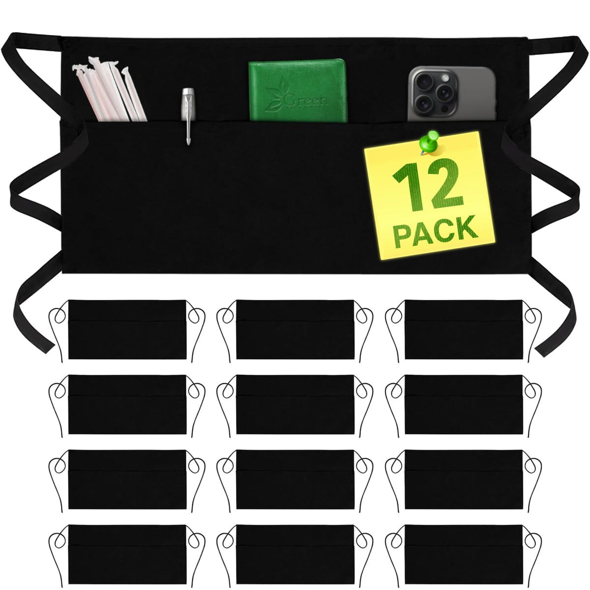 GREEN LIFESTYLE delantal frontal pack 12, uniformidad y profesionalismo