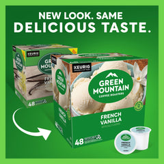 Green Mountain Coffee Roasters primer plano de cápsula K-Cup, asegura compatibilidad Keurig