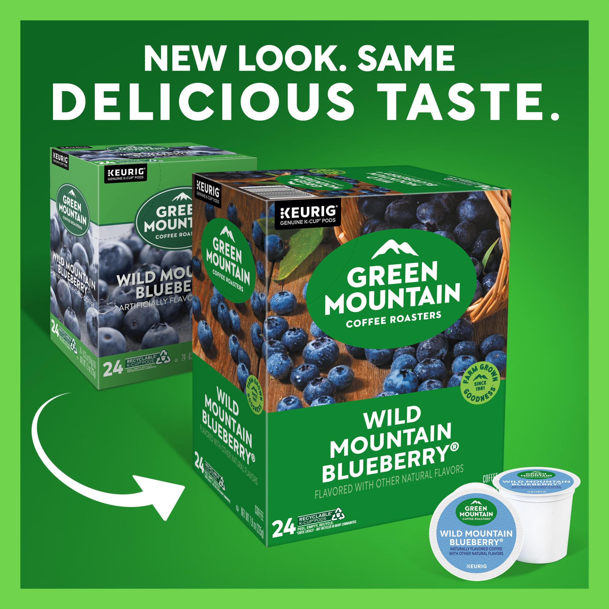 Green Mountain cápsulas K-Cup dispuestas que facilitan preparación rápida por taza