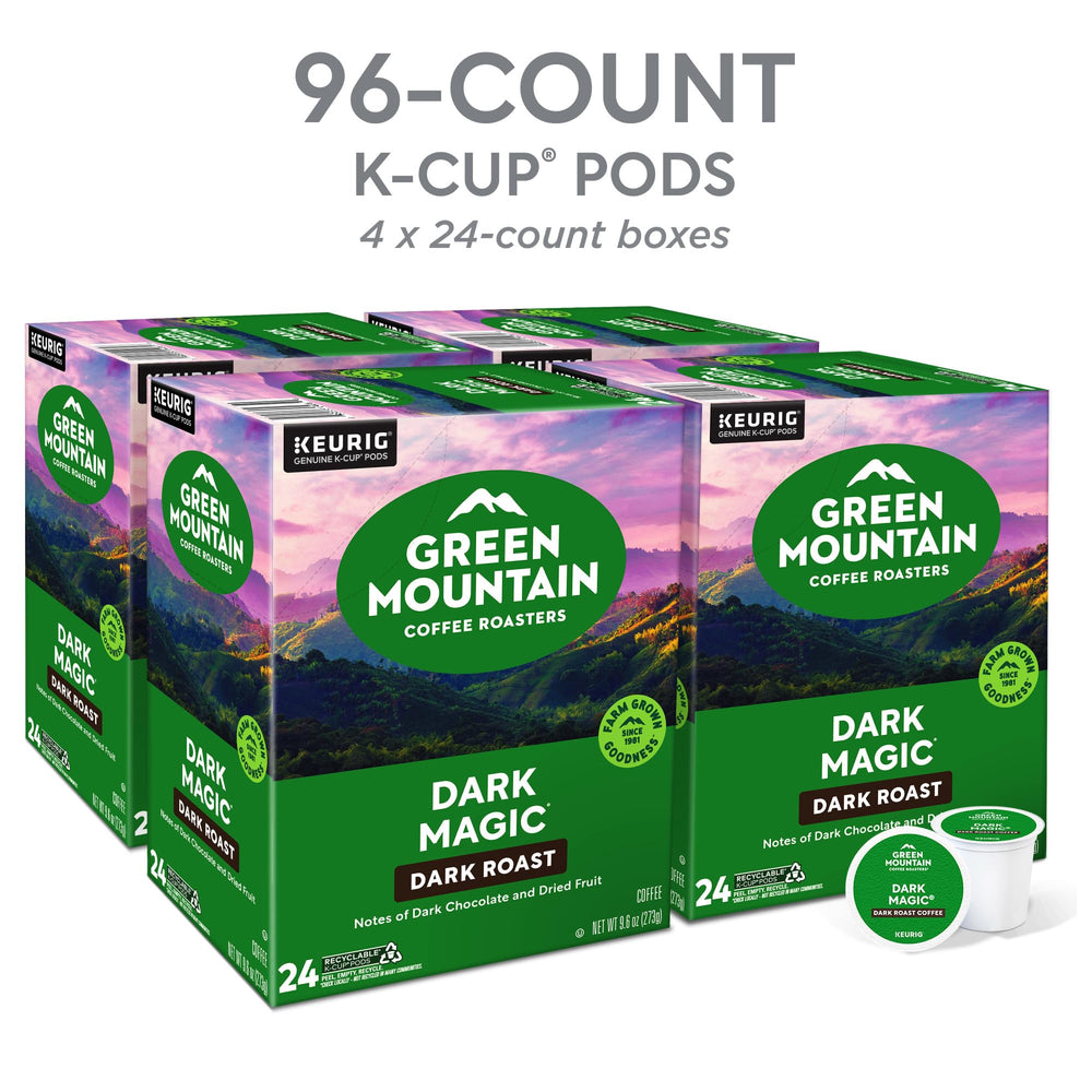 Green Mountain taza servida con Dark Magic mostrando color intenso y sabor profundo