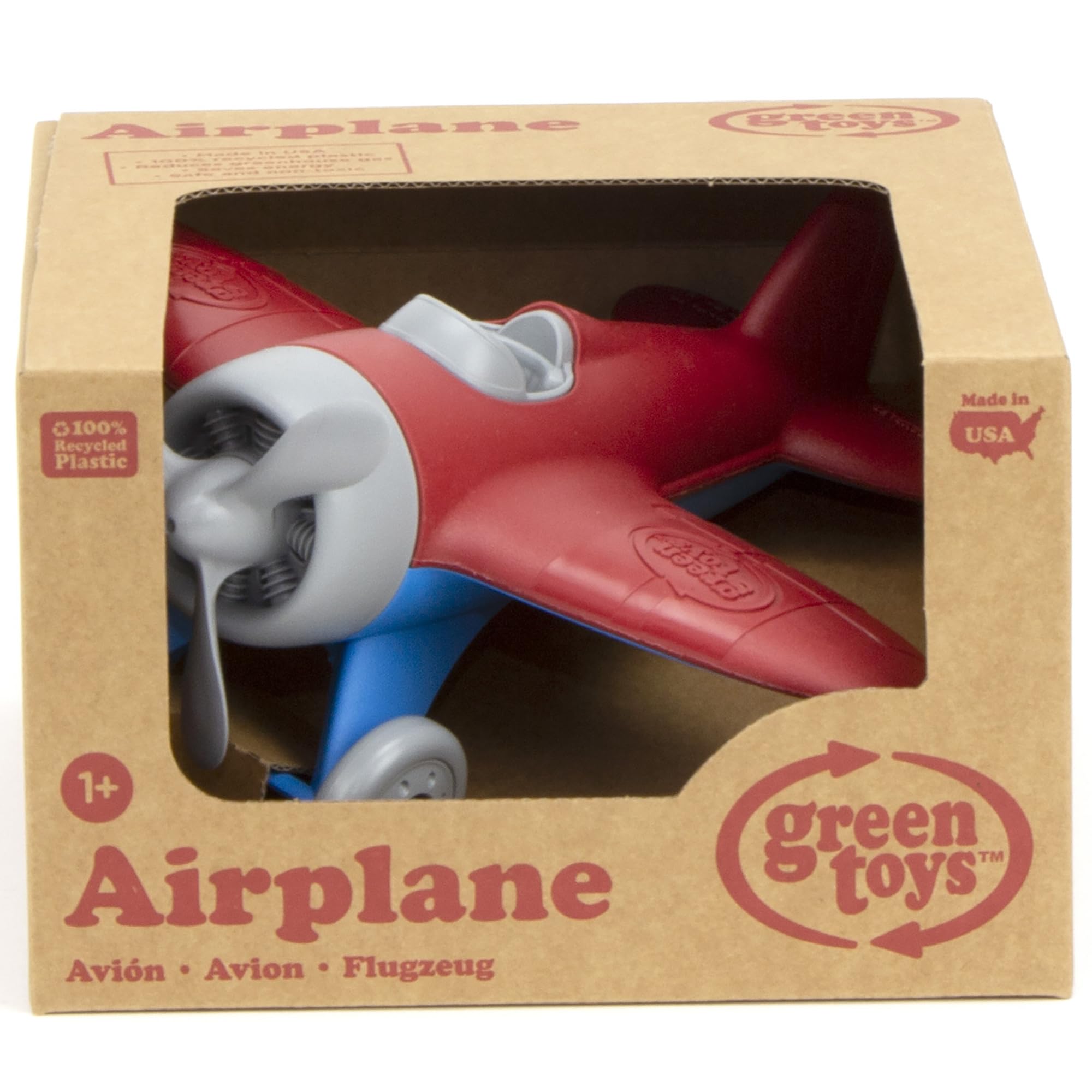 Green Toys avión con regla escala 9 pulgadas tamaño real práctico