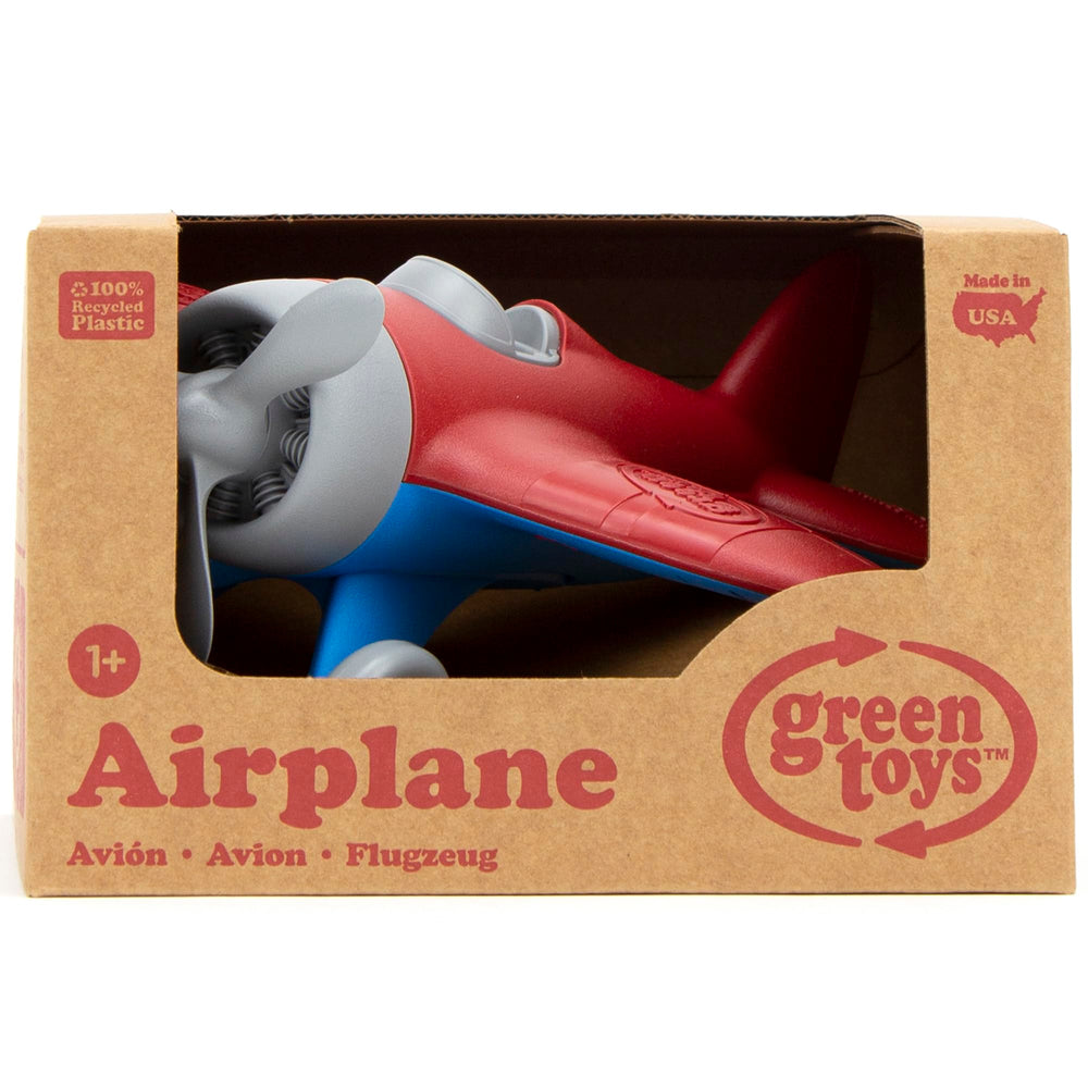 Green Toys avión material reciclado HDPE textura duradera y ecológica