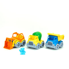 Green Toys pack frontal con Scooper Mixer Dumper y personaje, detalle seguro
