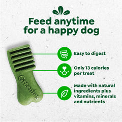 Greenies textura masticable en primer plano para atractivo canino