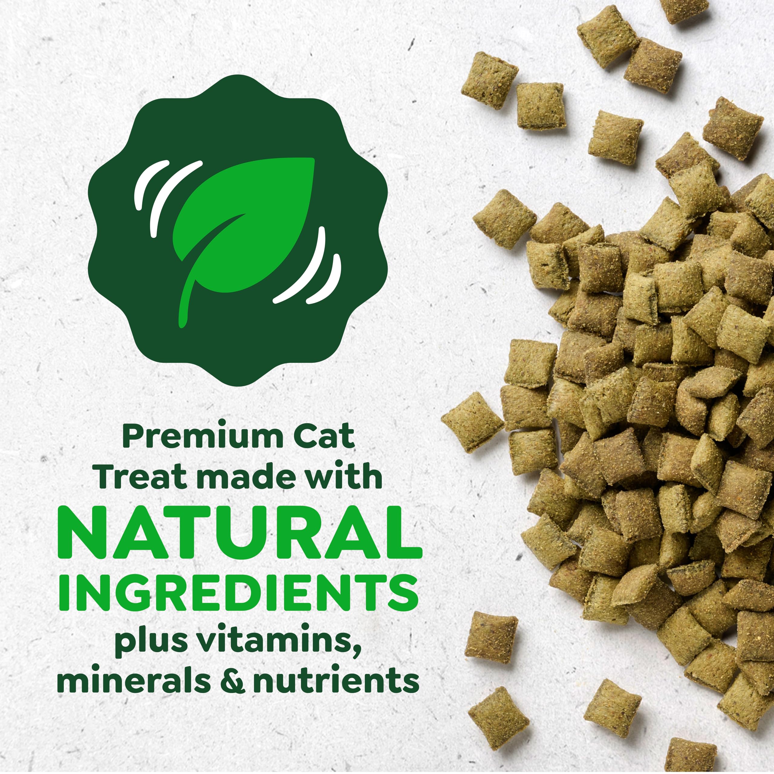 Greenies envase de 16 oz abierto para fácil dosificación y frescura