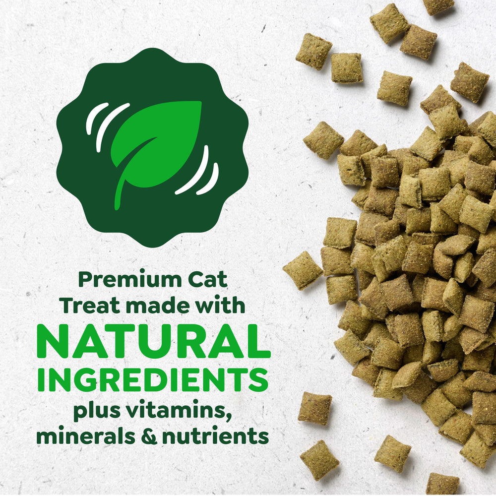 Greenies etiqueta con lista de ingredientes y mención de DHA para desarrollo