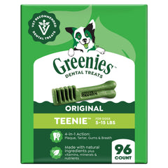 Greenies empaque frontal Teenie 96 conteo muestra conveniencia