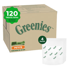Greenies paquete frontal mostrando 30 unidades y diseño práctico
