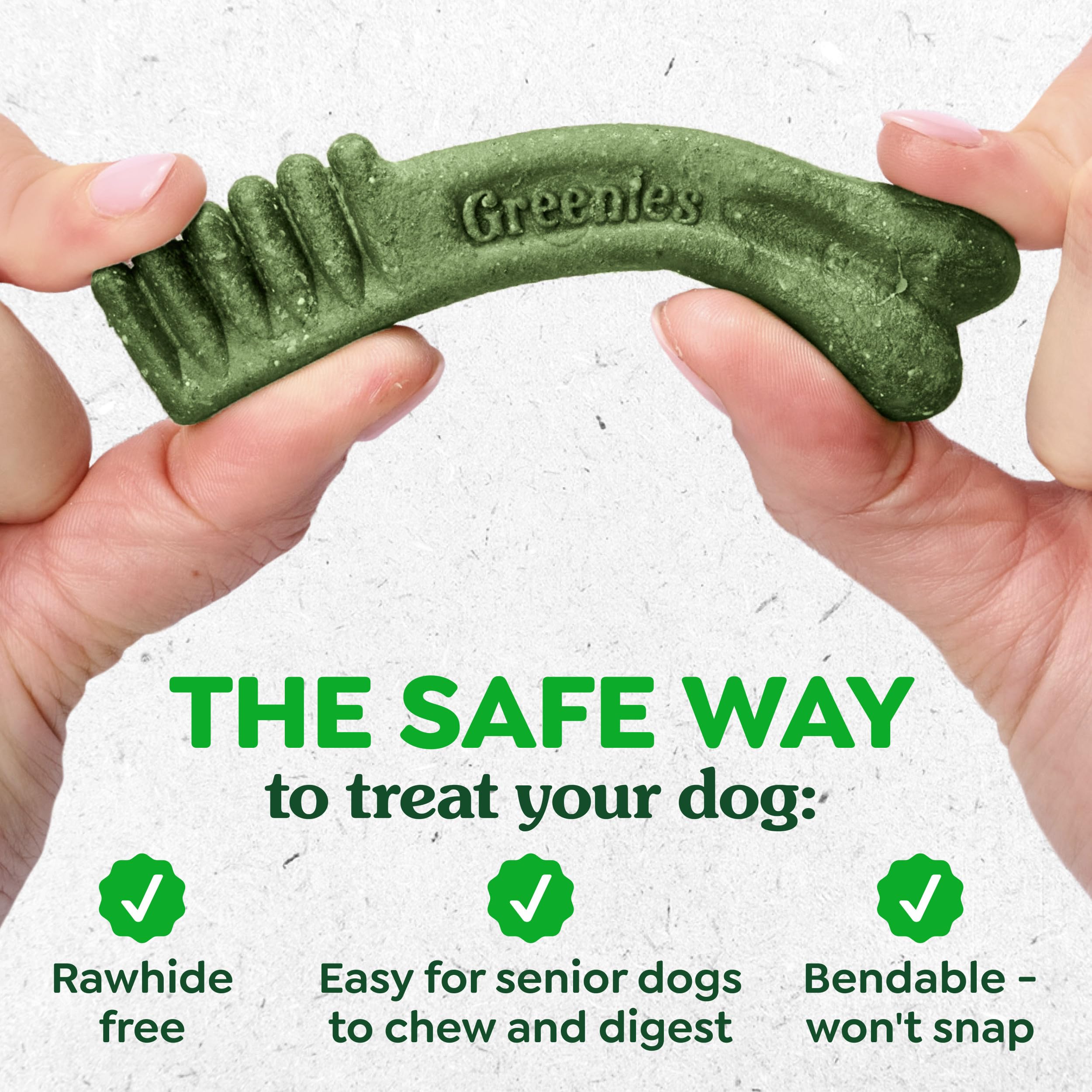 Greenies etiqueta sin rawhide que ofrece digestión más segura