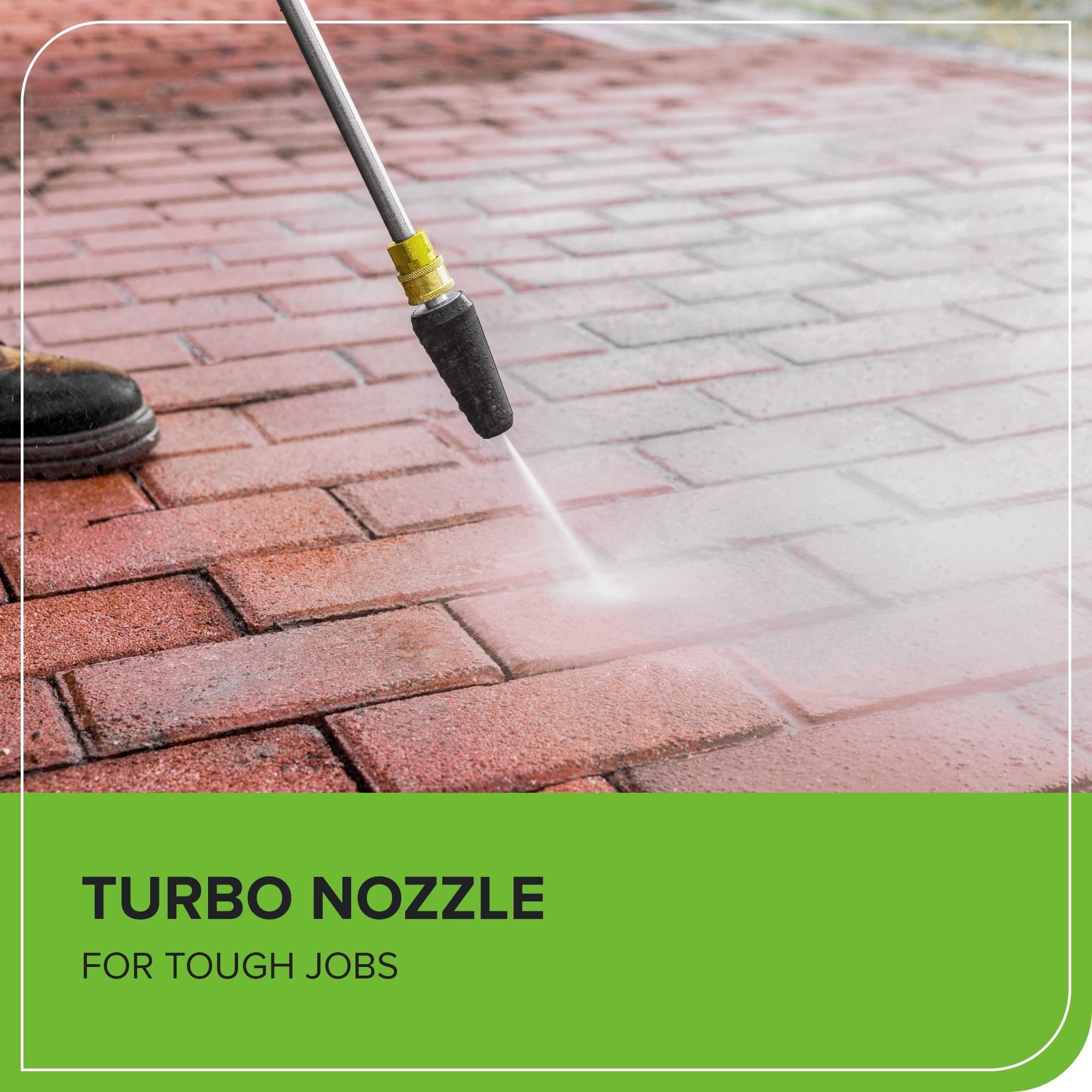 Greenworks telescoping handle extended to show easy transport advantage