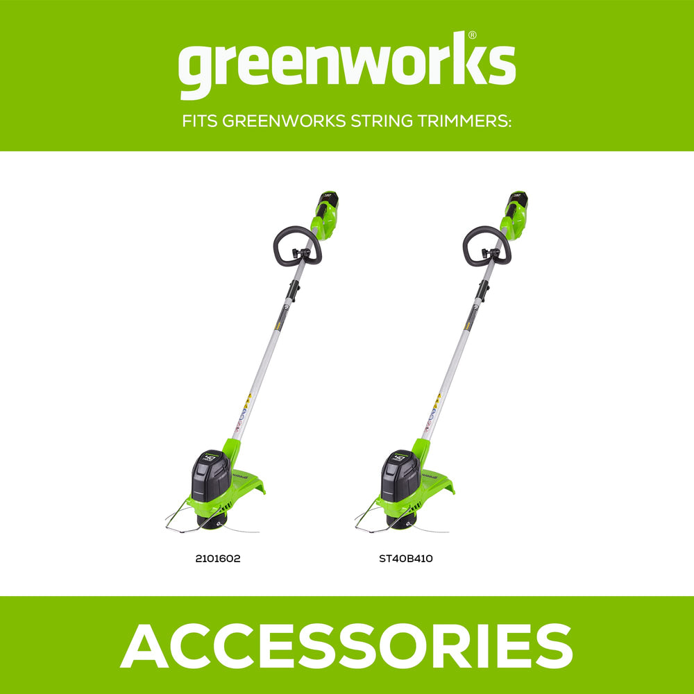 Greenworks comparación de tamaño de bobina que facilita elegir compatibilidad